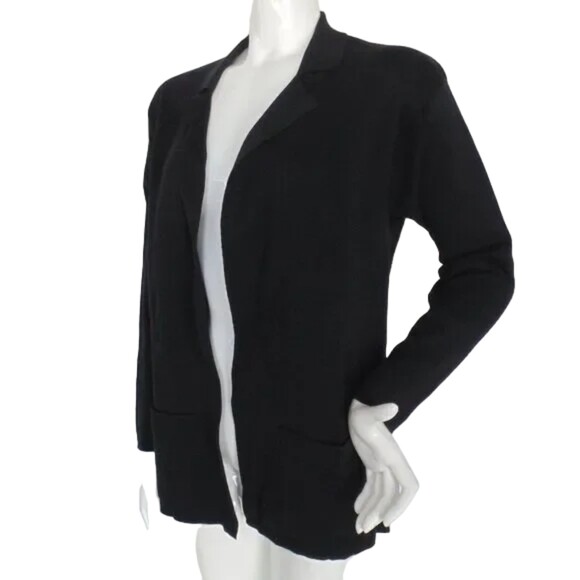 PERUVIAN CONNECTION Cotton Knit Sweater Blazer, XS, Open front, Pockets - Picture 3 of 10